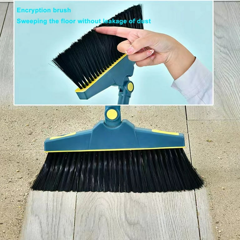 Broom and Dustpan Set for Home, Long Handle Dust Pan and Broom Combo for  Indoor Outdoor Heavy Duty Broom Dustpan Set for Kitchen Lobby Office Upright  Standing Dustpan with Cleaning Teeth