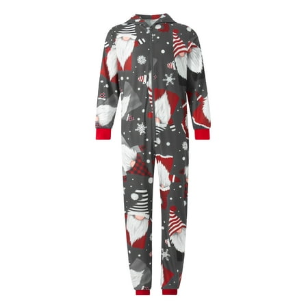 

Gureui Family Matching Parent-child Christmas Pajamas Sleepwear Cartoon Elk/Snowman Print Long-Sleeve Zipper Hood One-Piece Jumpsuit for Father/Mother/Children/Infants