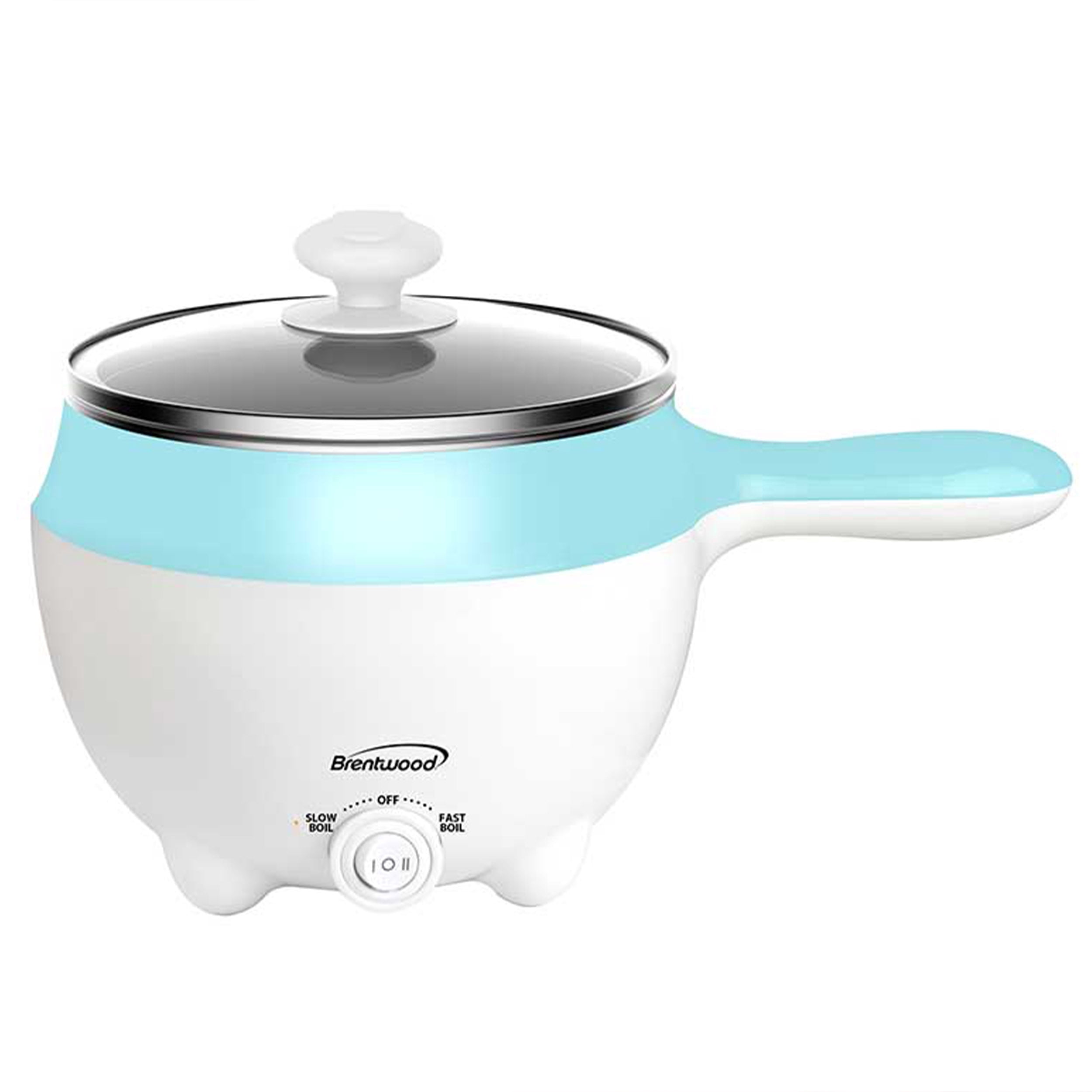 Brentwood HP-3015BL 1.6-Qt. 600-Watt Stainless Steel Electric Hot Pot Cooker and Food Steamer with Swivel Base
