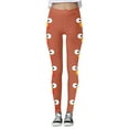 thumbnail image 4 of Fiaer Thanksgiving Womens Leggings Funny Graphic Plus Size Yoga Pants Tummy Control High Waisted Comfy Holiday Workout Trousers Rose Gold XL, 4 of 5