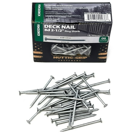 

Huttig-Grip 2-1/2 Ring Shank Wood Fence Deck Nails 8D