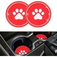 thumbnail image 1 of Yazoeia Bling Paw Car Cup Holder Coaster, 2 PCS Non-Slip Auto Cup Coasters, Shiny Crystal Rhinestone Insert Decorative Cup Mat, Universal Vehicle Interior Accessories for Most Cars (Red), 1 of 6