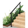 thumbnail image 1 of Metal Handrail Kit - Black 2-5 Step Adjustable for Outdoor Stairs, 1 of 7