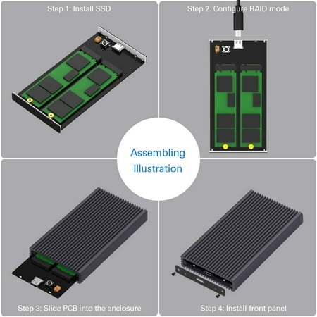 Tdbt Dual Bay M 2 Sata Ssd Raid Enclosure Not For Nvme Ssd Supports Raid 0 Raid 1 Jbod Span 10gbps Usb C To M 2 Ngff Walmart Canada Tdbt Dual Bay M 2 Sata Ssd Raid Enclosure Not For Nvme Ssd Supports Raid 0 Raid 1 Jbod Span 10gbps Usb C To M 2 Ngff Walmart Canada