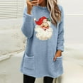 thumbnail image 2 of IROINNID Christmas Pullover for Women Crewneck Thermal Pullover Winter Loose Fit Print Warm Tops Long Sleeve Blouse Sweatshirt,Blue, 2 of 6