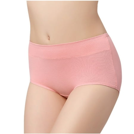 Bigersell Cotton No Show Underwear Women Clearance Womens Cheeky Underwear Boy Shorts Panty Style P-667 Cotton Boyshort Panties Plus Size Thongs Briefs Mid Waist Women s Panties Red-A M