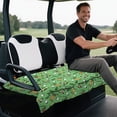 thumbnail image 4 of Uorisanigo Golf Cart Seat Cover Soft Funny Sausage Golf Green Golf Cart Seat Towel Blanket with 4 Storage Pockets Seat Protector for Yamaha, EZGO, Club Cars, Icon and More 2-Seats Cart, 4 of 7