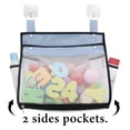thumbnail image 5 of Organizador de juguetes de baño con múltiples formas de colgar, soporte para juguetes de baño con apertura extragrande, bolsa de almacenamiento de juguetes para bañera con cremallera en la parte inf, 5 of 5