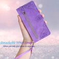 thumbnail image 6 of for Samsung Galaxy A14 Case Wallet,A14 Wallet Case for Women,Embossed PU Leather Protective Cover Magnetic Strap Zipper Card Holder Flip Phone Case for Samsung A14 5G(2023) (Purple), 6 of 14