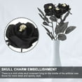 thumbnail image 6 of Gustave 10Pcs Halloween Decor Artificial Roses Fake Flowers Bouquet with Skull Faux Black Silk Roses Flowers Bundles for Home Party Wedding Decoration, 6 of 9