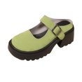 thumbnail image 2 of Women's Mary Janes Shoes Platform Dress Low Heel Chunky Pumps Round Toe Ankle Strap Pumps Shoes Oxfords Esther Green 39, 2 of 9
