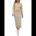 thumbnail image 2 of Conjunto de Suéter para Mujer, Cárdigan de Otoño, Informal, Holgado, para Salir, Traje Informal Caqui L, 2 of 9