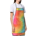 thumbnail image 5 of Anti-Fouling Belt Pocket Elasticated Apron - Non-Slippery Non-Fading Non-Shrinking Non-Crinkly Water-Repellent Mediumvioletred Tie Dye Background Rainbow Colors, 5 of 8
