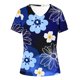 thumbnail image 4 of Fiudx Ofertas y Liquidaciones Camiseta de Manga Corta con Cuello En V y Estampado Floral Informal de Moda para Mujer, 4 of 4