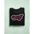 thumbnail image 3 of Emoji Graffiti Plaid - Red Urban Street Art Design Women's Sweatshirt, 3 of 4