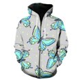 thumbnail image 1 of Sudadera con capucha y cremallera con estampado 3D de mariposas de dibujos animados para hombre y mujer, nueva moda de primavera y otoño, 1 of 6