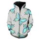 thumbnail image 1 of Sudadera con capucha y cremallera para hombre, con estampado 3D de mariposas de dibujos animados, sudadera de moda de otoño, unisex, de calle, de manga larga, estilo hip hop., 1 of 6