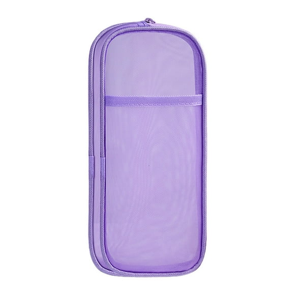 Bolsas de Lápiz con Cremallera Doble Capa de Malla de la Caja de Lápiz, Bolsa de Papelería de Gran Capacidad Del Estudiante, Bolsa de Lápiz Transparente, Bolsa de Almacenamiento de Mano