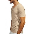 thumbnail image 5 of Men's Short Sleeve Henley T-Shirts Ribbed V Neck Slim Fit Stretchy Casual Summer Fashion Textured Button Down Pullover Tops, 5 of 9
