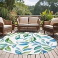 thumbnail image 4 of Round Rugs 6Ft, Blue Green Botanical Round Area Rug Washable Indoor Throw Carpet, Watercolor Summer Leaf Soft Non Slip Circle Rug for Office Cabinet Home Decor Aesthetic, 4 of 8