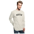 thumbnail image 2 of Daxton Retro Austin Arch Font Long Sleeves T Shirt Soft Medium Weight Cotton, Vintage Tee Black Font, L, 2 of 2