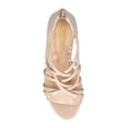 thumbnail image 4 of XYD Women Fashion Round Open Toe Block Low Heel Pumps Ballroom Strappy Sandals Back Zip Dance Party Dress Shoes Size 7 Pink, 4 of 5