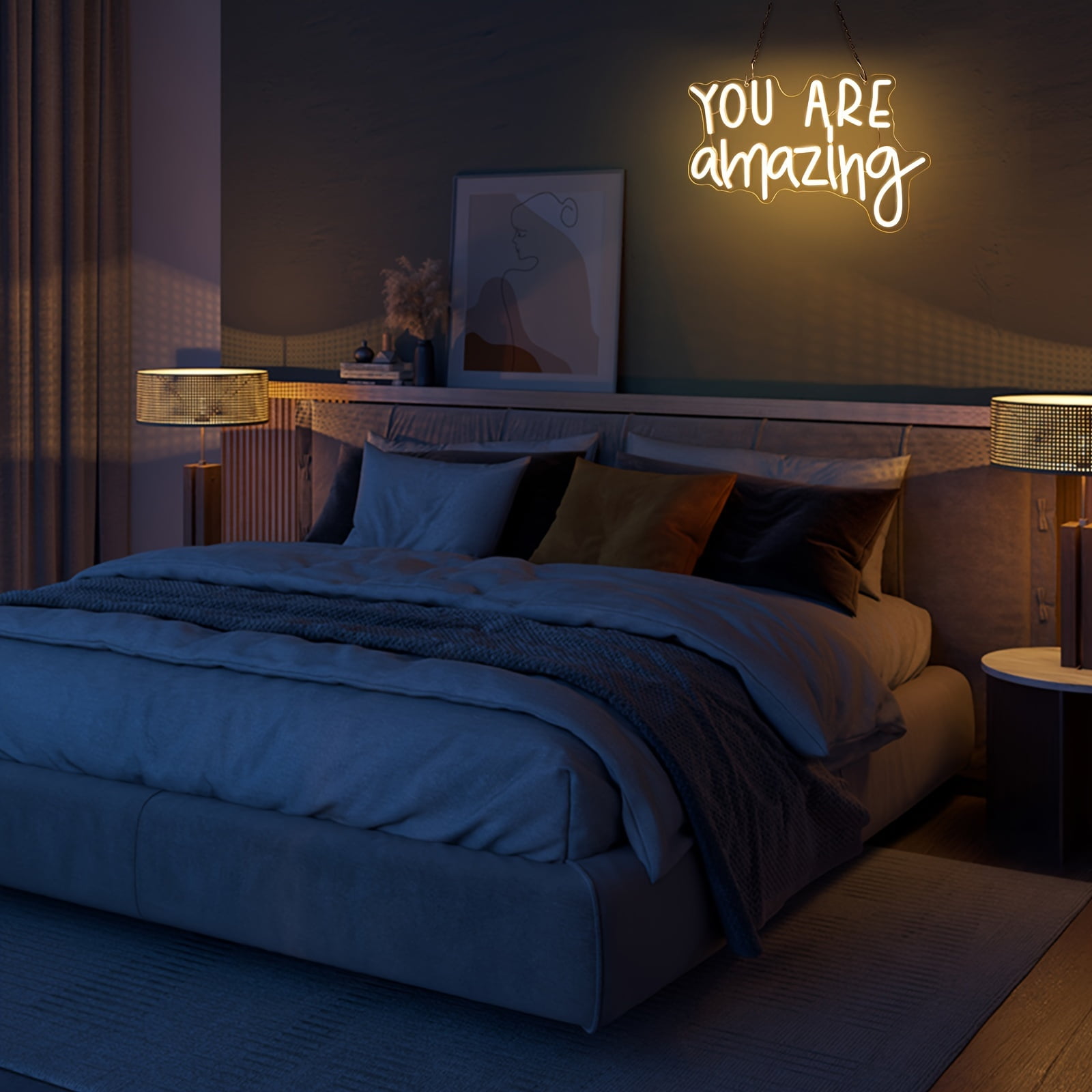You Are Amazing Neon Signs, 15.7"x 9.8" Dimmable LED Signs for Wall, Neon Light Kids Wall Art Positive Classroom Decor, USB Neon Light for Bedroom Birthday Party Classroom Backdrop Decor