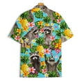 thumbnail image 3 of Tropical Raccoon Pineapple Hawaiian Shirt For Men Floral Racoon Mens Hawaiian Shirts Short Sleeve Button Down Shirt Men, 3 of 7