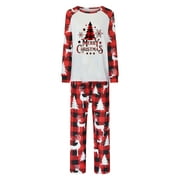 XZNGL Christmas Women Matching Pajamas Set Pjs For Family Set Red Plaid Top And Long Pants Sleepwear Sets
