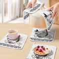 thumbnail image 5 of Chicken Pot Holders for Kitchen Heatproof Potholder, 4 Pack Farmhouse Country Animal Black Flower Leaf Hot Pads Multipurpose Oven Pads Cloth Potholders Trivet for Cooking and Baking, 5 of 8