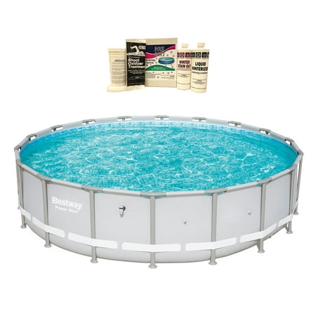 Bestway 18ft x 48in Power Steel Above Ground Outdoor Pool & Winterizing (What's The Best Way To Clean Silver Plated Items)