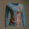 thumbnail image 2 of MEICHEN Patriotic American Flag Shirts for Women Fashion Casual Long Sleeved Celebrates 250th Anniversary USA Shirts Tops, 2 of 4