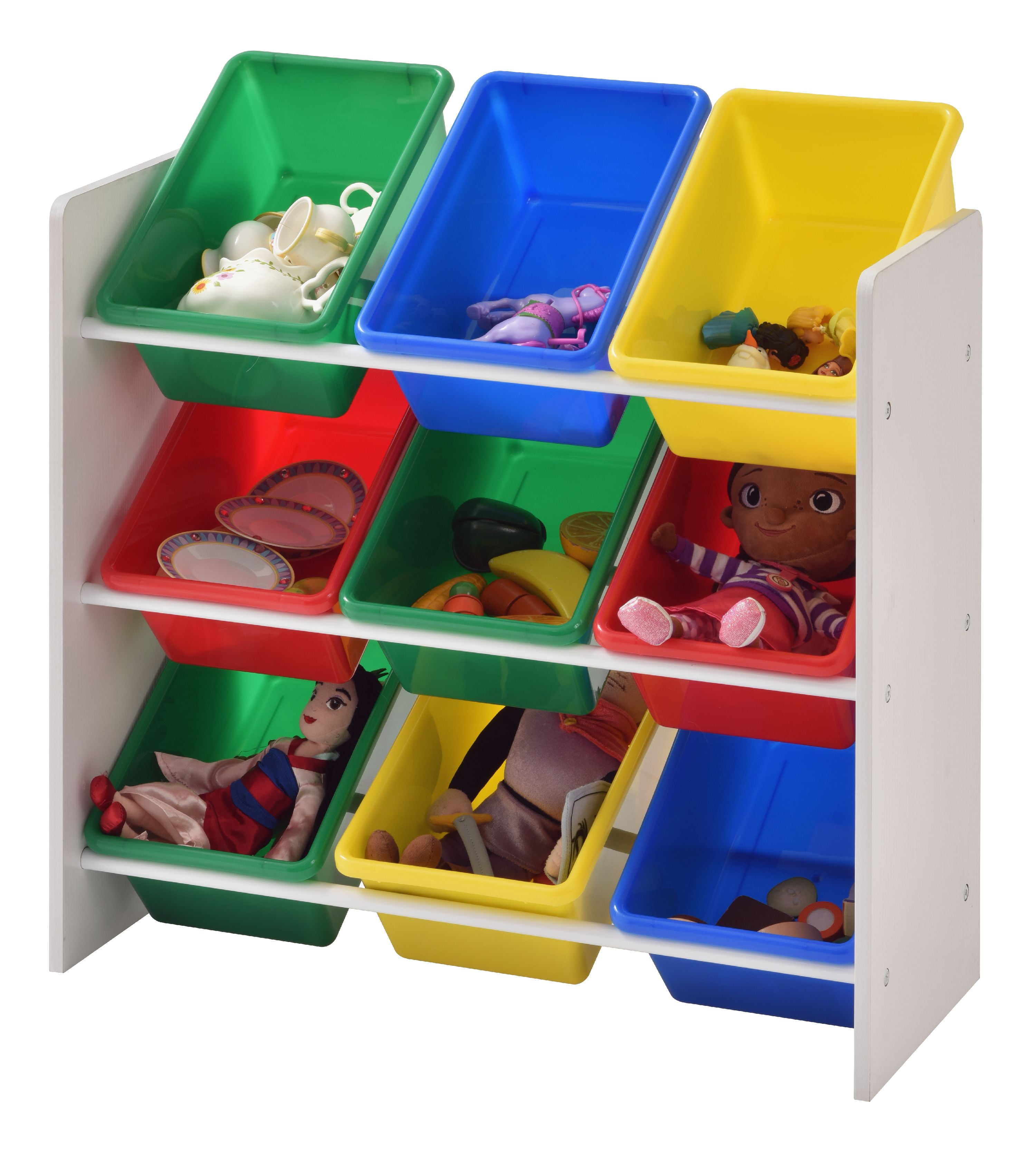 Muscle Rack Kids Storage Organizer with 9 Bins in White eBay