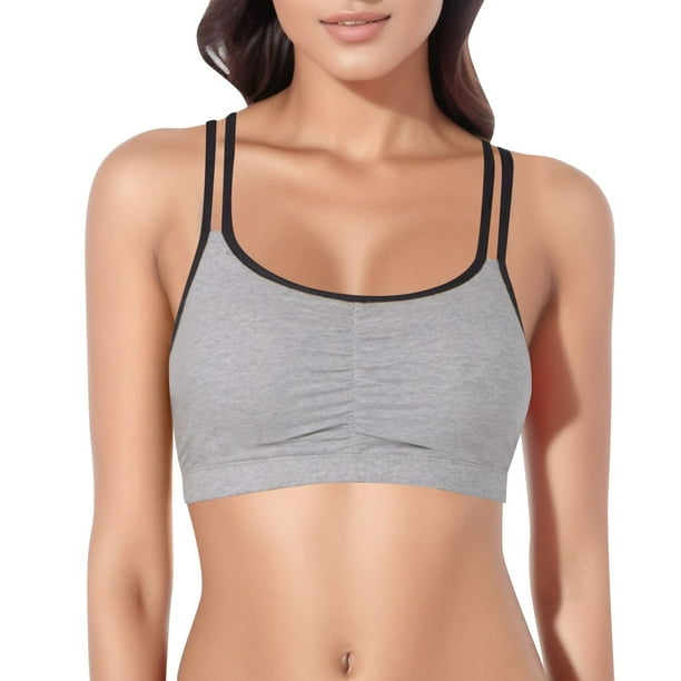 Aayomet Bralettes for Women Plus Size Underwear for Women Women's Built Up  Tank Style Sports Bra Fashion Colors (Gray, XL)