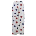 thumbnail image 5 of 4th Of July Pants for Women 1776-2026 American Flag Print Elastic High Waist Trousers Wide Leg Slit Baggy Loose Fit Soft Pants, #01 White, S, 5 of 6