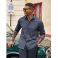 thumbnail image 3 of COOFANDY Men's Casual Button Up Shirts Long Sleeve Untucked Regular Fit Denim Dress Shirt, 3 of 6
