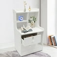 thumbnail image 4 of Modern Bedroom Nightstand Small Dresser 2 Drawers W/ Storage Shelf Bedside Table, 4 of 23