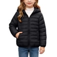 thumbnail image 6 of Winter Puffer Coat with Bear Ears for Boys Girls, Long Sleeve Hooded Zip Up Cotton Outerwear Jacket with Pockets, Black 10-11 Years, 6 of 8