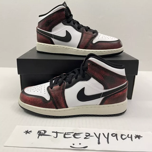 Ni - ke GS Size 7Y Womens Size 8.5 Ni - ke Air Jordan 1 Mid SE Wear Away Shoes FB0568-006 5