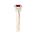 thumbnail image 4 of ANGARA Natural Classic 1.4 ct Ruby and Diamond Three Stone Engagement Ring in 14K Rose Gold for Women (Size-7mm) | July Birthstone, Birthday, Anniversary, Jewelry Gift for Women | Natural Ruby Ring, 4 of 11