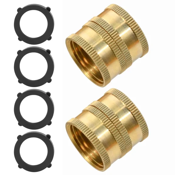2 Garden Hose Connectors, 3/4" Dual Swivel Female-Female Hose Adapter