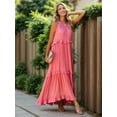 thumbnail image 4 of Ruffled Sleeveless Tiered Maxi Dress with Pockets, 4 of 11