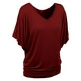 thumbnail image 1 of ameIAEA Summer Short Sleeve T-Shirts for Women V Neck Loose Ruffle Tops Solid Color Basic Tees, 1 of 4