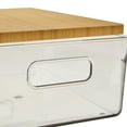 thumbnail image 2 of Pen+Gear Organizational Storage Box with Woodgrain Pattern Lid, Clear, 2 of 5