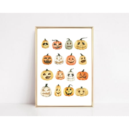 Pumpkin Wall Art Print With Halloween And Fall Decor