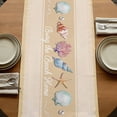 thumbnail image 5 of Table Runners 70 Inches Long Dress Scarves, Yellow Summer Coastal Farmhouse Coffee/Dining/Kitchen Table Decor, Holiday Table Runner, Modern Ocean Waves Starfish Shell 13x70 Inch, 5 of 9