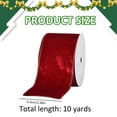 thumbnail image 3 of 10 Yards Christmas Velvet Wired Ribbon,2.48 inch Wide Christmas Ribbon Wired,Christmas Velvet Ribbon Wired for Christmas Tree Decorations, Outdoor Ornaments, Garland and Wreath Decor,Burgundy, 3 of 7