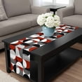 thumbnail image 4 of Red Grey, Table Runner 48 Inches Long, Abstract Retro Middle Century Geometric Art Kitchen Coffee Dining Table Decoration for Home Party Birthday Wedding Home Decor 13x48 Inches, 4 of 8