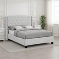 thumbnail image 6 of Elle Queen Size Bed- Tufted Wingback Headboard- Dove Gray Upholstery, 6 of 6