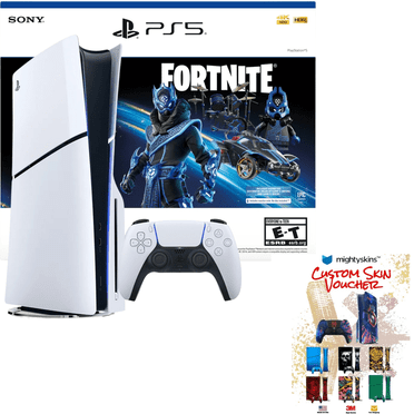 Sony PlayStation 5 Slim Disc Fortnite Cobalt Star Bundle with MightySkins Decal Voucher